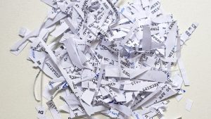 A pile of shredded paper.